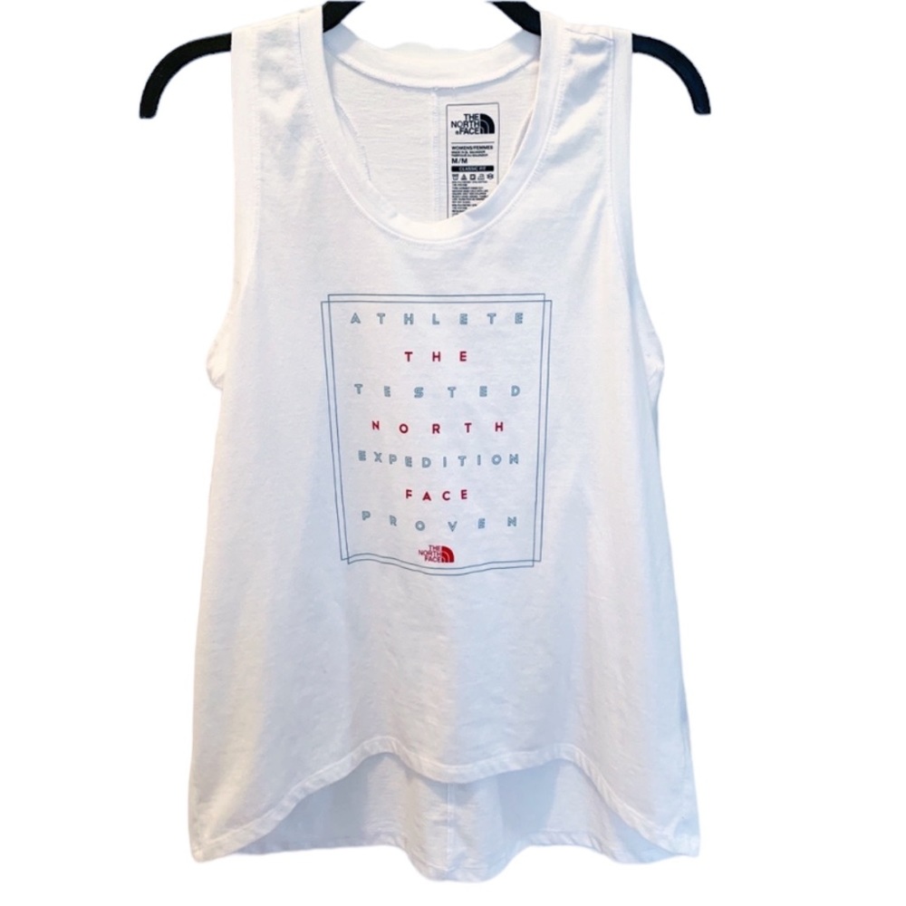 The North Face White Athlete Tested Racerback Tank Medium